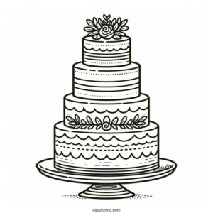 Simple Outline Of Tiered Wedding Cake