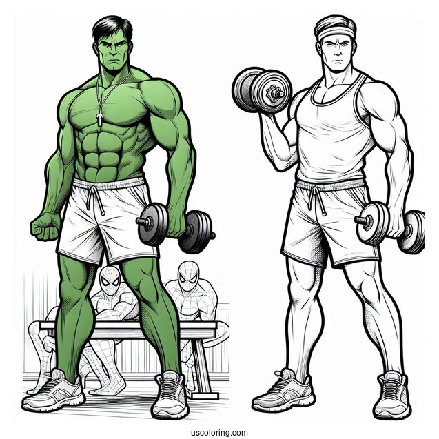 Spider Man And Hulk Coloring Sheet