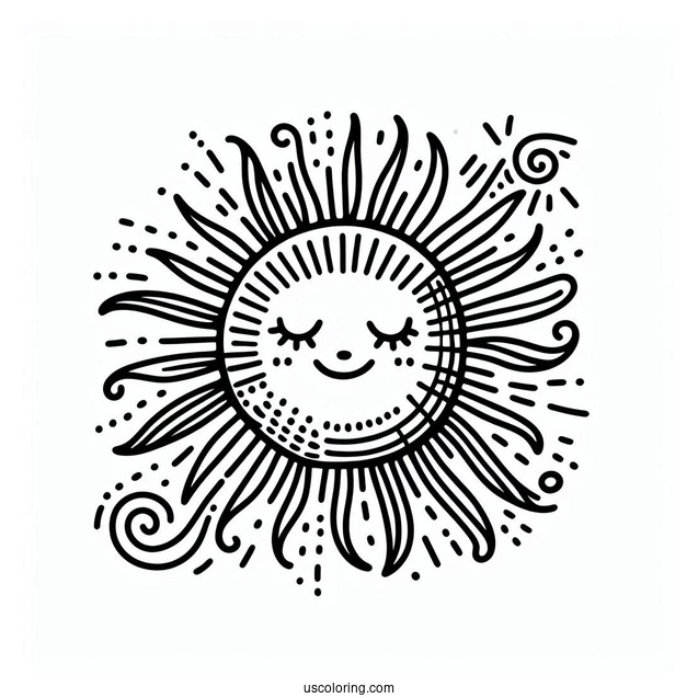 Easy Sun To Color For Preschoolers