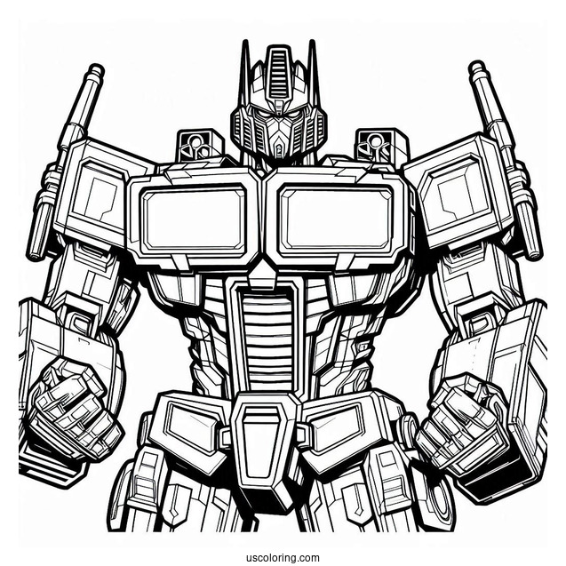 Angry Optimus Prime Coloring Page