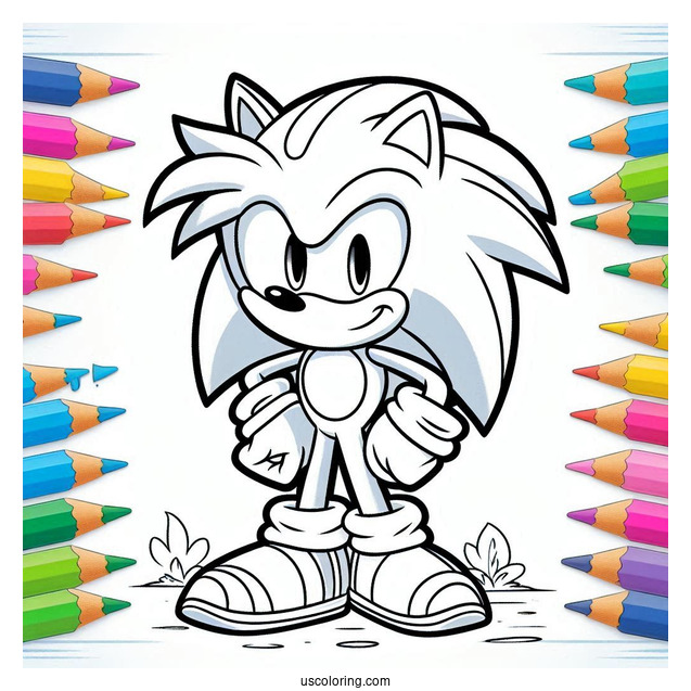 Silver the Hedgehog Coloring Sheet