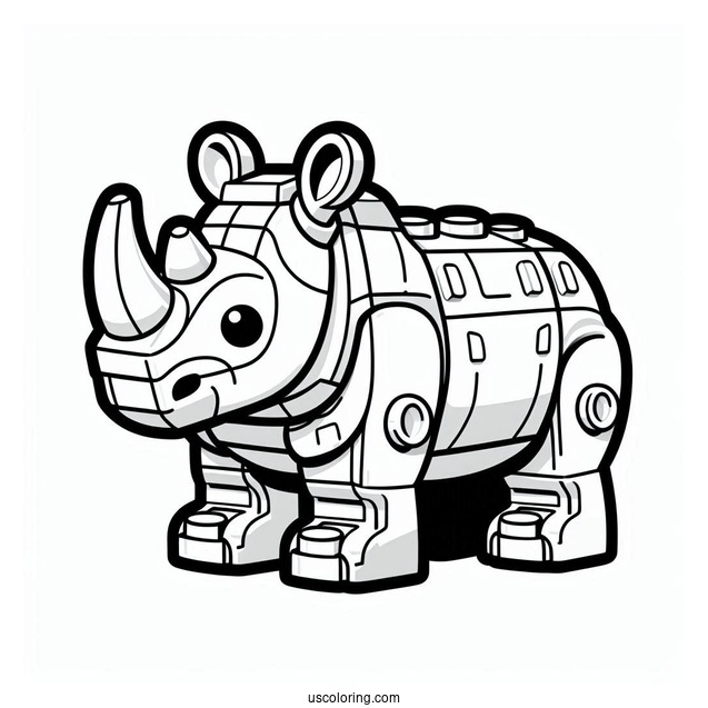 Lego Rhinoceros Coloring Page For Kids