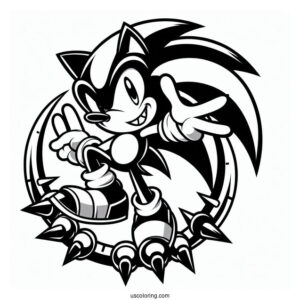 Sonic Exe Coloring Page Showing Sharp Teeth