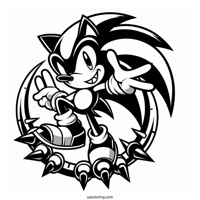 Sonic Exe Coloring Page Showing Sharp Teeth