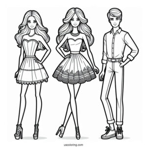 Barbie And Ken Dolls To Color