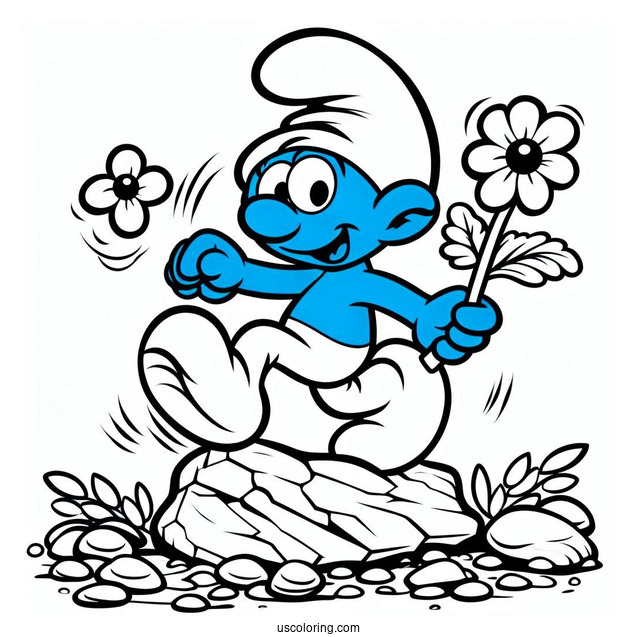 Clumsy Smurf Tripping On Rock