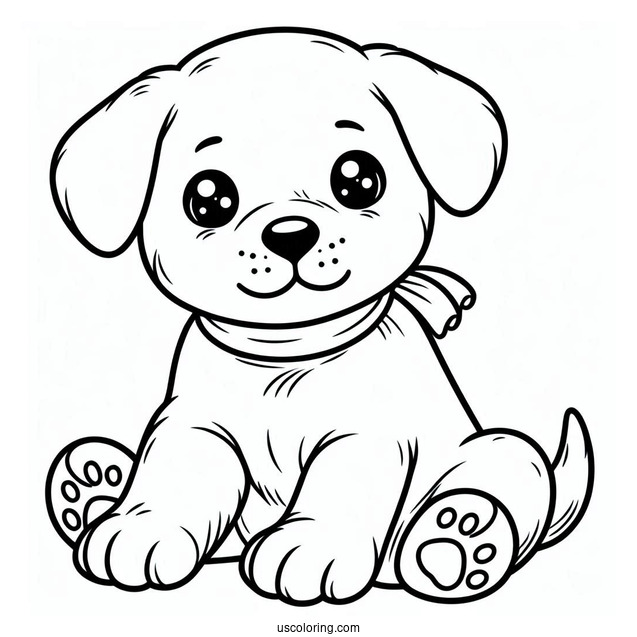 Coloring Sheet Of Puppy Outline