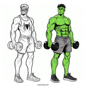 Spider Man And Hulk Coloring Sheet