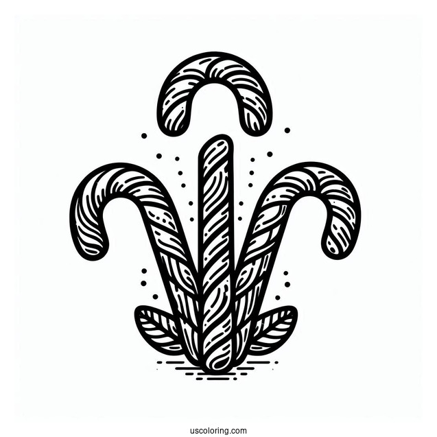Three Candy Cane Sticks To Color
