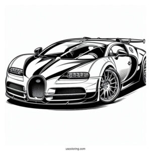Simple Bugatti Coloring Page Veyron Coloring Page