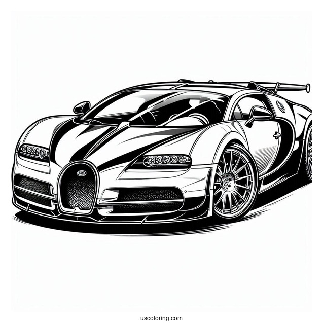 Simple Bugatti Coloring Page Veyron Coloring Page