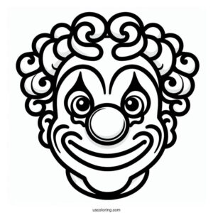 Outline of Clown Face to Color