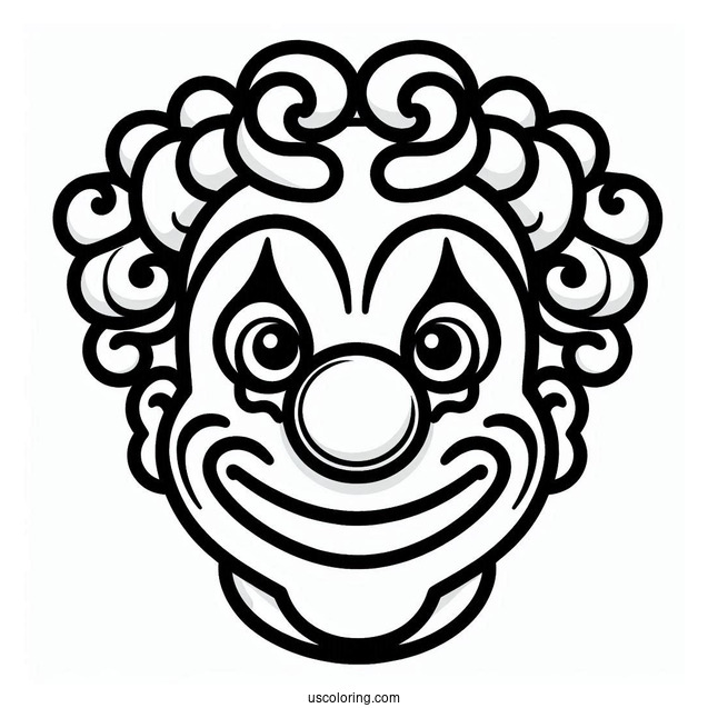 Outline of Clown Face to Color