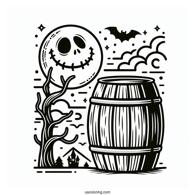 Easy Outline Of Barrel Coloring In