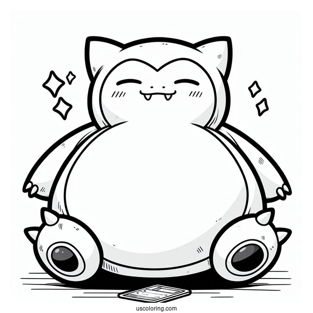 Snorlax Coloring Page Unfazed Fat Pokemon Card