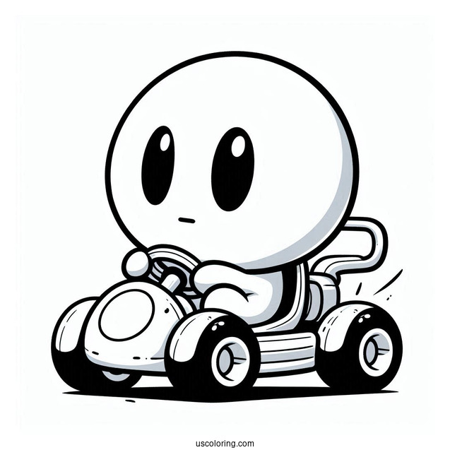 Shy Guy Coloring Page Riding Kart
