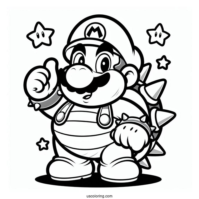 Super Mario And Bowser Coloring Sheet