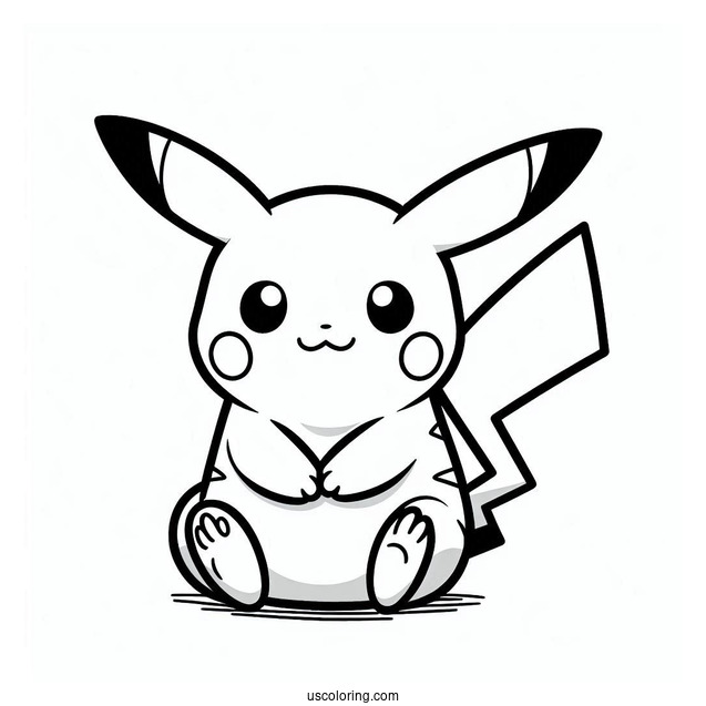 Easy Pikachu Coloring Page For Preschoolers