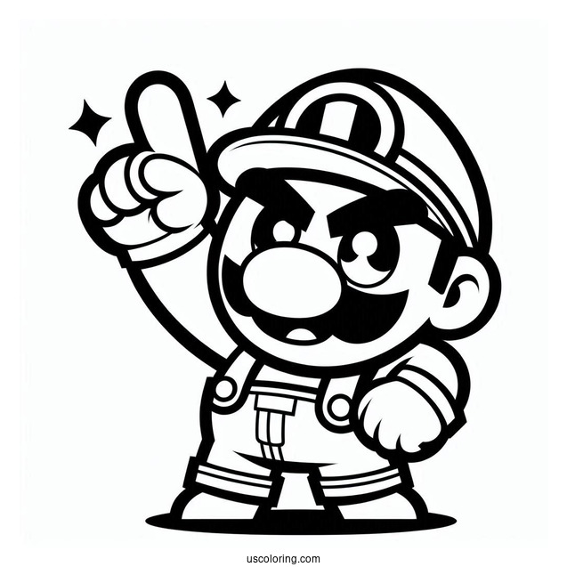 Brawl Stars Coloring Page Of Simple El Primo Pointing Up For Kids