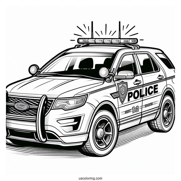 Police Car Coloring Page