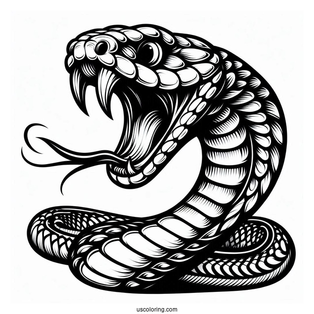 Close Up Of Snake With Fangs Out