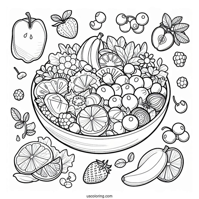 Fruit Salad Coloring Sheet