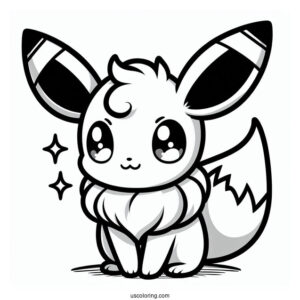 Kawaii Umbreon Eevee Coloring Sheet
