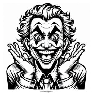 Crazy Joker Mocking Someone Coloring Page