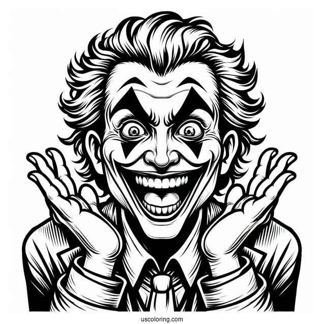 Crazy Joker Mocking Someone Coloring Page