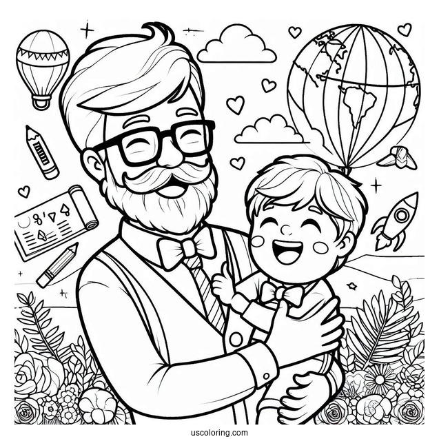 Father's Day Coloring Page Of Fun World s Best Dad For Kids