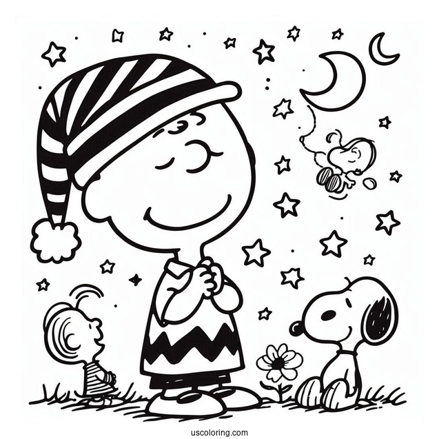 Simple Coloring Sheet Of Charlie Brown