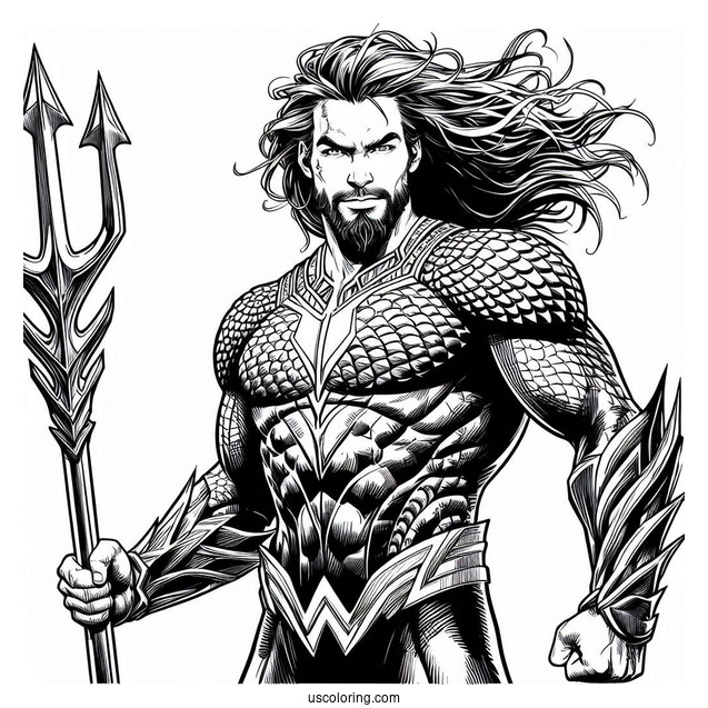Aquaman Coloring Page Leading The Justice League