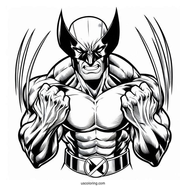 X-Men Wolverine Coloring In For Kids