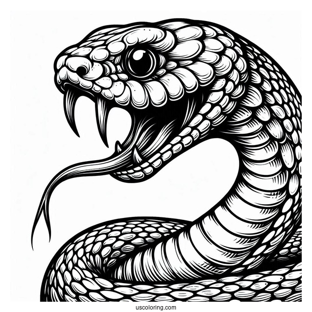 Close Up Of Snake With Fangs Out