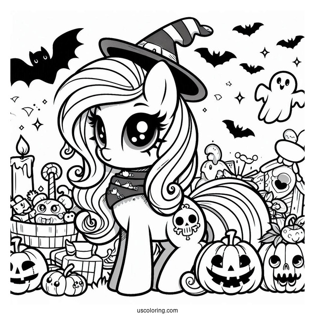 Halloween Themed My Little Pony Coloring Sheet