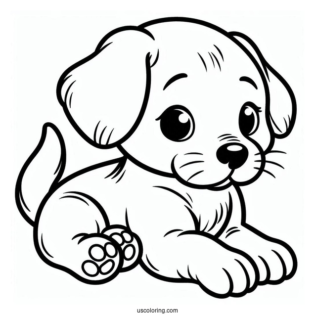 Coloring Sheet Of Puppy Outline