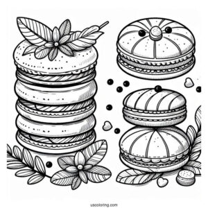 Coloring Page Of Macaroons
