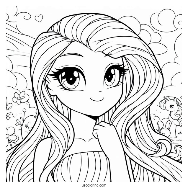 Smiling Rarity Coloring Page For Kids