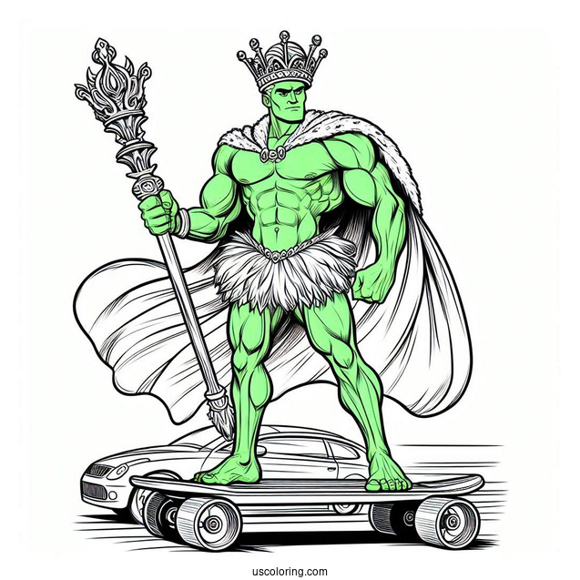 Hulk Coloring Page Raging On Top Of A Car
