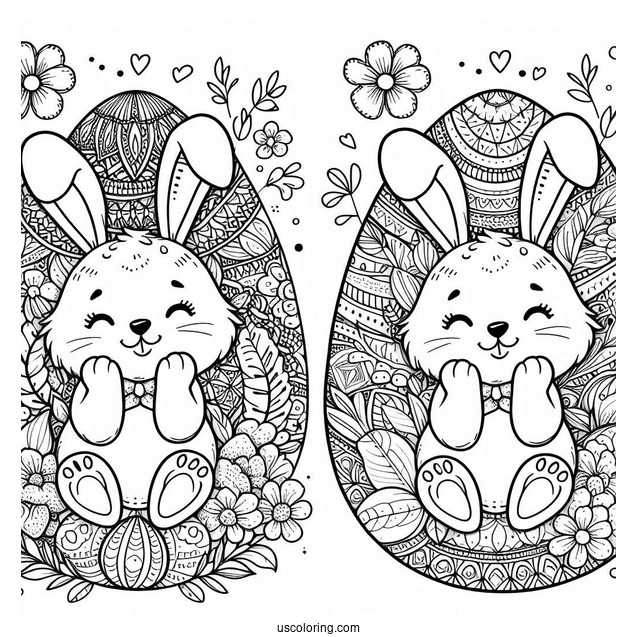 Easter Bunny Coloring Page Inside Easter Egg Mandala