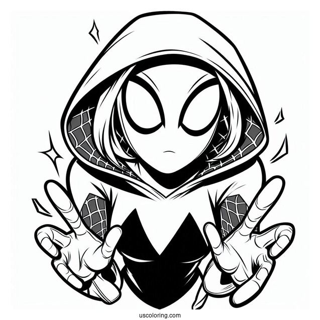 Spider-Gwen Coloring Page With Miles Morales