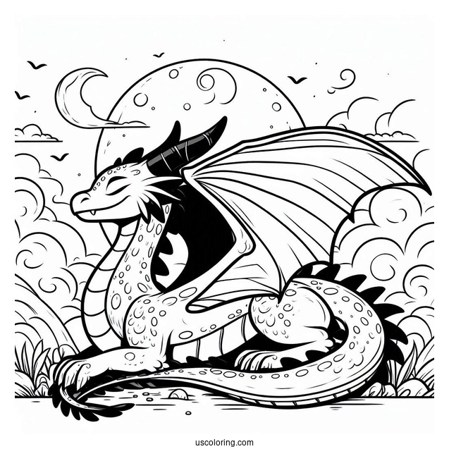 Coloring Sheet Of Night Fury Dragon