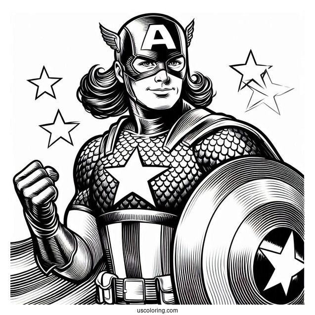 Vintage Themed Captain America From Comic Book