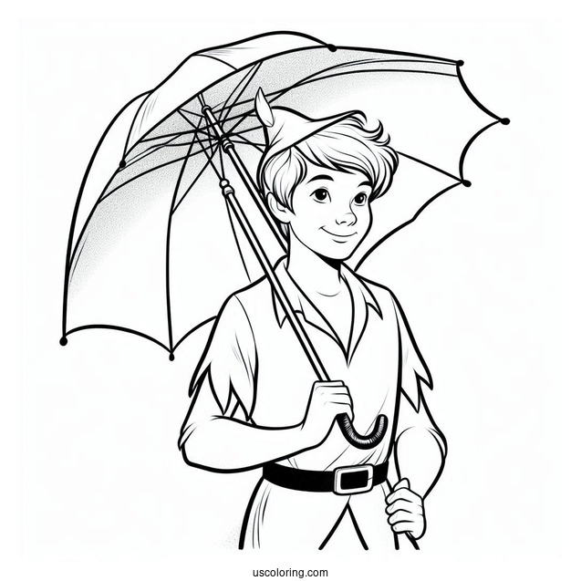 John Darling Holding Umbrella