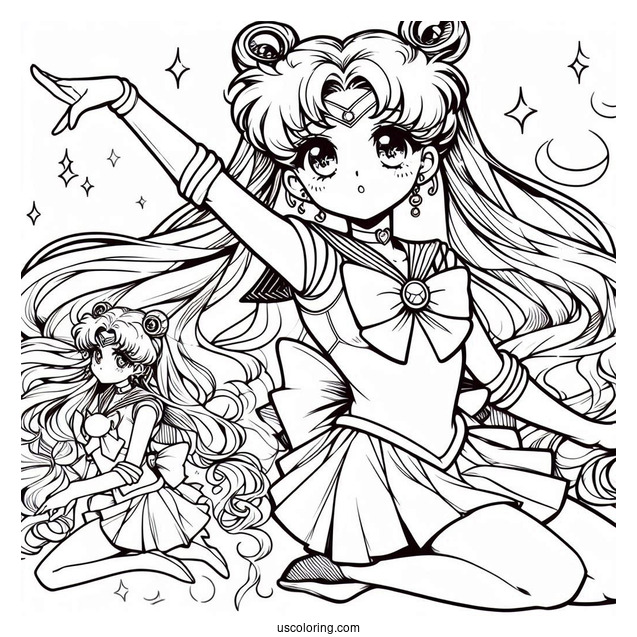 Sailor Jupiter Iconic Pose Coloring In