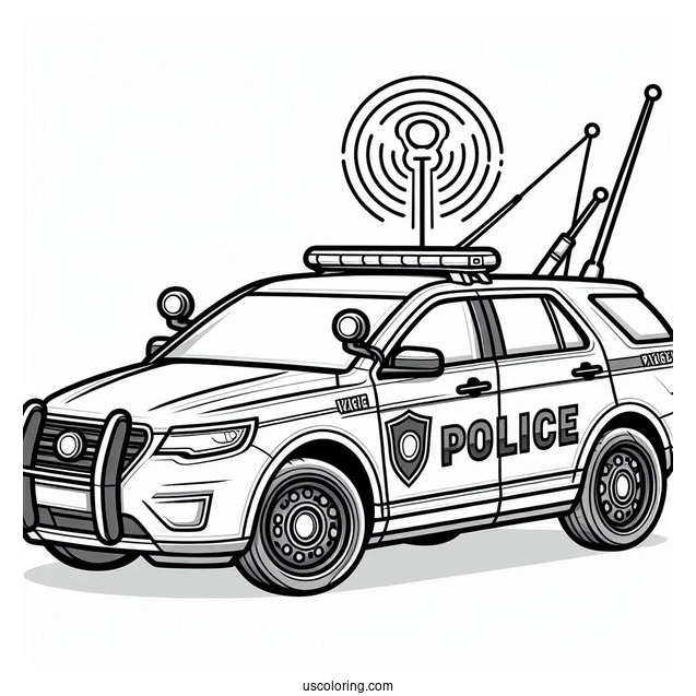 Modern Day Police Car To Color