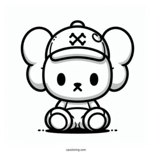Chibi KAWS Coloring Page For Preschoolers