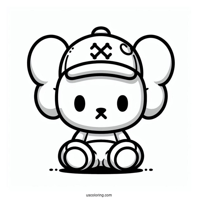 Chibi KAWS Coloring Page For Preschoolers