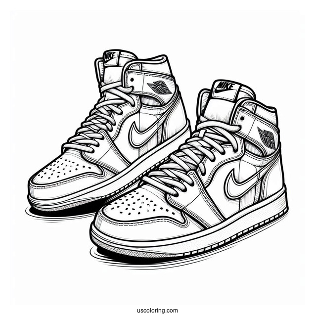 Pair Of Nike Coloring Page KB 7