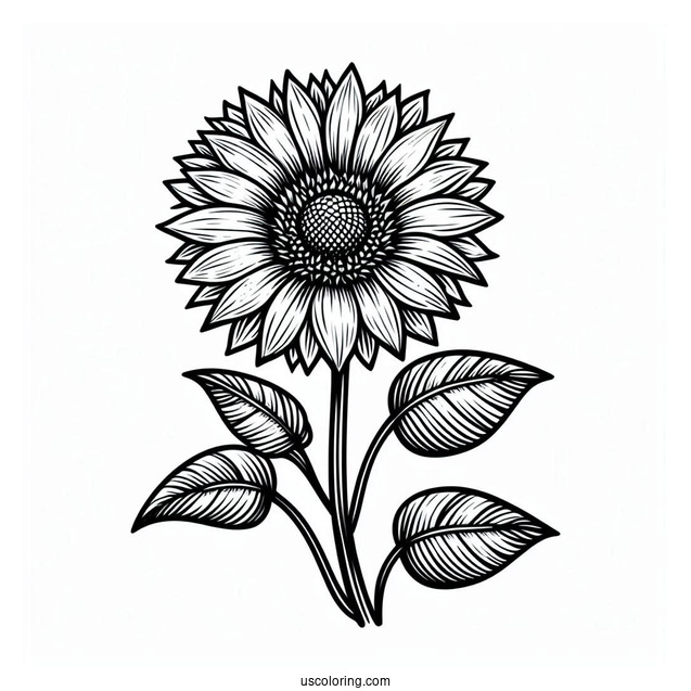 Small Outline Of A Sunflower